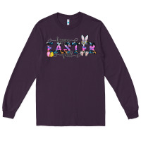 Plum Happy Easter Y'all Long Sleeve Tee - CowhideDigitalArt