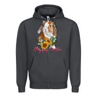 Smoke Happy easter with bunny and sunflowers Zipper Hoodie - RanaPortraitStore