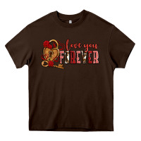 Chocolate Brown love you forever olivia Heavy Core Tee - OliviaCreatesArt