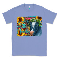 Colony Blue Cow Serape Just a Little Moody Classic Tee - CowCowDesign