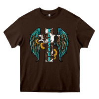 Chocolate Brown western wings cross blessed Heavy Core Tee - RanaPortraitStore