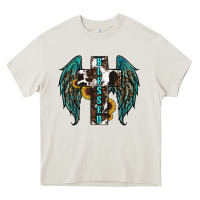 Cream western wings cross blessed Heavy Core Tee - RanaPortraitStore