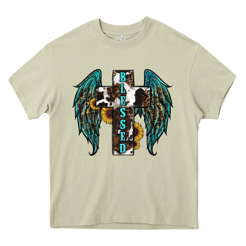 Western Wings Cross Blessed Heavy Core Tee by RanaPortraitStore | Teevron