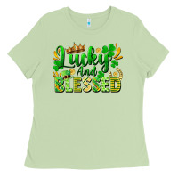 Matcha lucky and blessed Ladies Tee - FaDigitalArtStudio