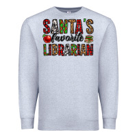 Heather Grey santa's favorite librarian Premium Sweatshirt - Jasminsmagicworld