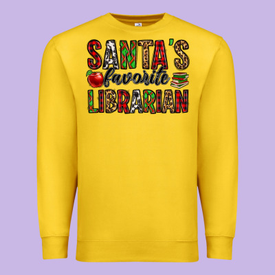 Santa's Favorite Librarian Premium Sweatshirt Designed By Jasminsmagicworld