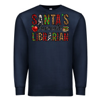 Navy santa's favorite librarian Premium Sweatshirt - Jasminsmagicworld