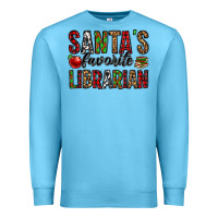 Ocean Blue santa's favorite librarian Premium Sweatshirt - Jasminsmagicworld