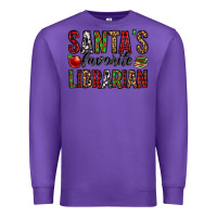 Purple santa's favorite librarian Premium Sweatshirt - Jasminsmagicworld