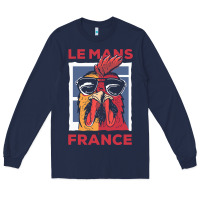Navy le mans t  shirt le mans france gallic rooster t  shirt Long Sleeve Tee - linhVisuals