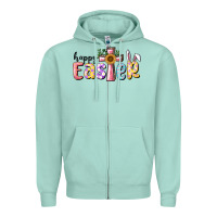Seafoam Happy Easter With Cross Zipper Hoodie - RanaPortraitStore