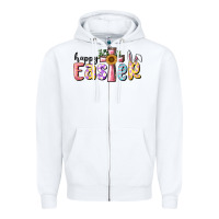White Happy Easter With Cross Zipper Hoodie - RanaPortraitStore