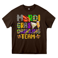 Chocolate Brown mardi gras drinking team with glasses olivia Heavy Core Tee - OliviaCreatesArt