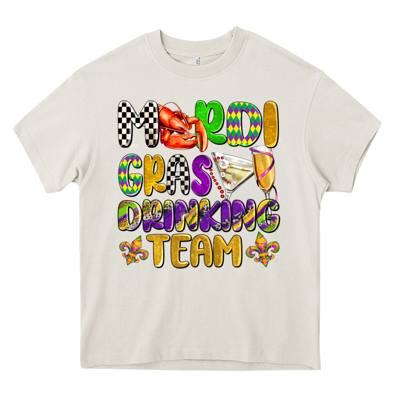Mardi Gras Drinking Team With Glasses Olivia Heavy Core Tee by OliviaCreatesArt | Teevron