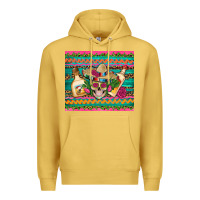 Antique Gold mexican tequila skull roses cactus sombrero Premium Hoodie - Artiststas