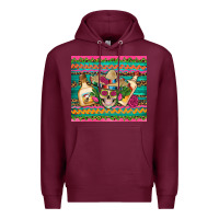 Burgundy mexican tequila skull roses cactus sombrero Premium Hoodie - Artiststas