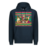 Navy mexican tequila skull roses cactus sombrero Premium Hoodie - Artiststas