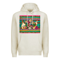 Oatmeal Heather mexican tequila skull roses cactus sombrero Premium Hoodie - Artiststas