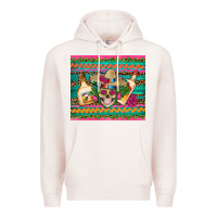 Pale Pink mexican tequila skull roses cactus sombrero Premium Hoodie - Artiststas