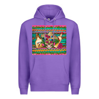Purple mexican tequila skull roses cactus sombrero Premium Hoodie - Artiststas