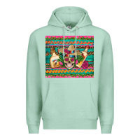 Seafoam mexican tequila skull roses cactus sombrero Premium Hoodie - Artiststas