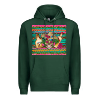Sports Green mexican tequila skull roses cactus sombrero Premium Hoodie - Artiststas