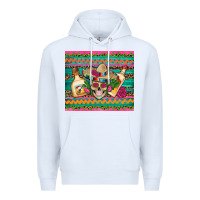 White mexican tequila skull roses cactus sombrero Premium Hoodie - Artiststas