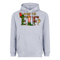 Heather Grey What The Elf Christmas Heavyweight Hoodie - RanaPortraitStore