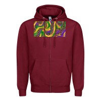 Burgundy Mardi gras colors with leopard Zipper Hoodie - RanaPortraitStore