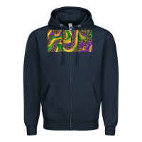 Navy Mardi gras colors with leopard Zipper Hoodie - RanaPortraitStore
