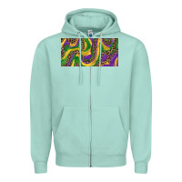 Seafoam Mardi gras colors with leopard Zipper Hoodie - RanaPortraitStore