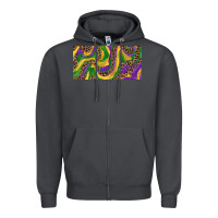 Smoke Mardi gras colors with leopard Zipper Hoodie - RanaPortraitStore