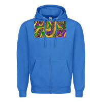 True Royal Mardi gras colors with leopard Zipper Hoodie - RanaPortraitStore