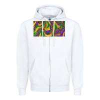 White Mardi gras colors with leopard Zipper Hoodie - RanaPortraitStore