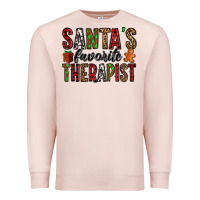 Pale Pink santa's favorite therapist Premium Sweatshirt - Jasminsmagicworld
