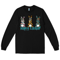 Black Happy Easter Long Sleeve Tee - CowhideDigitalArt