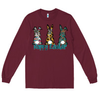 Burgundy Happy Easter Long Sleeve Tee - CowhideDigitalArt
