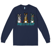 Navy Happy Easter Long Sleeve Tee - CowhideDigitalArt