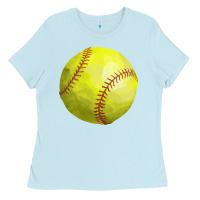 Baby Blue softball Ladies Tee - FaDigitalArtStudio