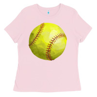 Bubblegum Pink softball Ladies Tee - FaDigitalArtStudio