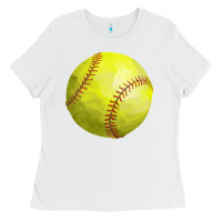 White softball Ladies Tee - FaDigitalArtStudio