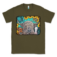 Army Green Cows Glitter Turquoise Leopard Sunflowers Classic Tee - CowCowDesign