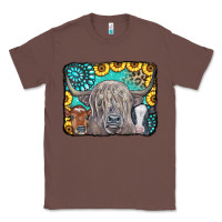 Chestnut Cows Glitter Turquoise Leopard Sunflowers Classic Tee - CowCowDesign