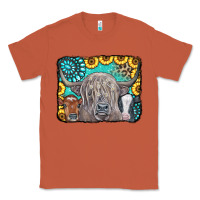 Copper Cows Glitter Turquoise Leopard Sunflowers Classic Tee - CowCowDesign