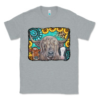 Heather Grey Cows Glitter Turquoise Leopard Sunflowers Classic Tee - CowCowDesign