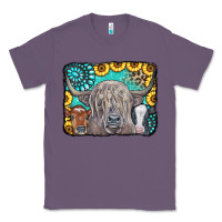 Lavender Cows Glitter Turquoise Leopard Sunflowers Classic Tee - CowCowDesign