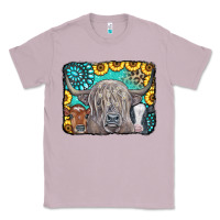 Lilac Cows Glitter Turquoise Leopard Sunflowers Classic Tee - CowCowDesign