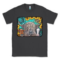 Smoke Cows Glitter Turquoise Leopard Sunflowers Classic Tee - CowCowDesign