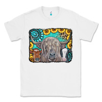 White Cows Glitter Turquoise Leopard Sunflowers Classic Tee - CowCowDesign
