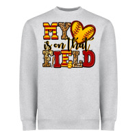 Heather Grey my heart is on that field softball Heavyweight Sweatshirt - Jasminsmagicworld